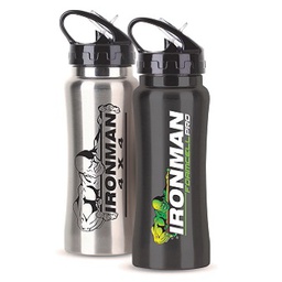 IRONMAN NO.IBOTTLE002 Ironman 4x4 Metal Drink Bottle - Grey with Foam Cell Pro Logo