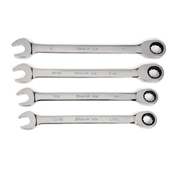 SNAP-ON No.SOXR704 12-Point SAE Flank Drive® Plus Non-Reversible Ratcheting Combination Wrench Set ,13/16-1&quot; (4pcs/set)