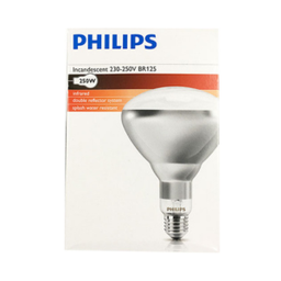 หลอดไฟความร้อน PHILIPS No.BR125 IR 250W Infrared Lamp , E27 230-250V CL 1CT/10