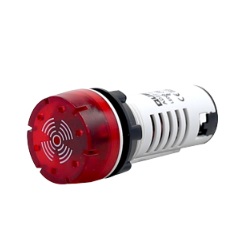 ออดฝังไฟกระพริบ QUBIX No.AD22-22SM-R Buzzer With Flashing Light : 12VAC ( Red)