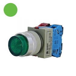 สวิตซ์กดมีไฟกดเด้งกลับ QUBIX No.SA2-EML11G-2A Illuminated Control Switches : 220VAC , 22/25mm. , (Green)