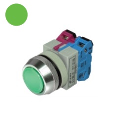 สวิตซ์กดหัวเรียบกดเด้งกลับ QUBIX No.SA3-FM10-G Control Switches : 30mm. , (Green)