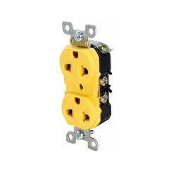 เต้ารับคู่มีกราวด์ QUBIX No.R270U-Y Receptacles : 2P , 3W / 15A , 250VAC (Yellow)