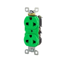 เต้ารับคู่มีกราวด์ QUBIX No.R270U-G Receptacles : 2P , 3W / 15A , 250VAC (Green)