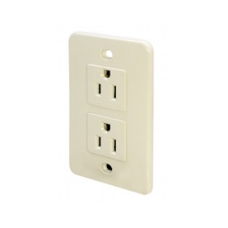 เต้ารับคู่มีกราวด์ QUBIX No.R298-V Receptacles : 2P , 3W / 15A , 250VAC (Ivory)