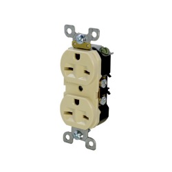 เต้ารับคู่มีกราวด์ QUBIX No.R296-V Receptacles : 2P , 3W / 15A , 250VAC (Ivory)