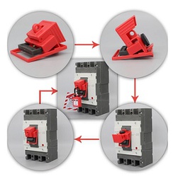 อุปกรณ์ล็อกเมนเบรคเกอร์ (BJD16) Safety Lockout Main circuit breaker , 41 X 50.5 mm.