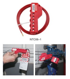 อุปกรณ์ล็อคบอลวาว์ล (NTC06-1) Cable Valve Lockout :Nylon , dia 3.8mm x 2mt