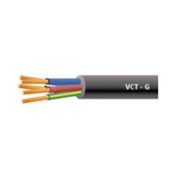 สายไฟกลมดำ THAI UNION Wire Cable : VCT-GRD , 4 x 2.5/2.5 sqmm. (100mt/ea)