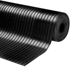 แผ่นยางฉนวนไฟฟ้าสีดำ (ลายกันลื่น) Black Electrical Insulating Rubber Mat ,T5 mm. 1x10 m.