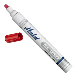 ปากกาเคมี MARKAL No.31200329 SL.250 is a xylene-free, low-odor, and fast-drying liquid paint marker that meets the European nuclear requirements : Red