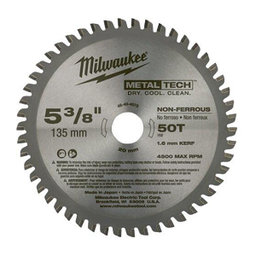 ใบเลื่อยวงเดือนตัดเหล็ก MILWAUKEE No. 48-40-4075 steel Cutting Circular Saw Blade , 5.3/8&quot; (135 mm) 50 teeth