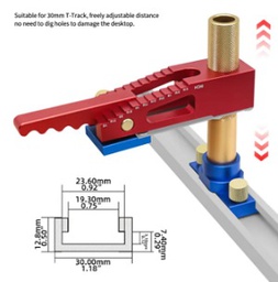 แคล้มยึดสำหรับโต๊ะ Lever clamp for MFT Table Woodworking with T-Track , Hole 20 mm.