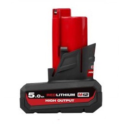 แบตเตอรี่ MILWAUKEE No.M12 HB5 Battery 12V 5.0Ah High-Output : Lithium ion , 0.4 kg.