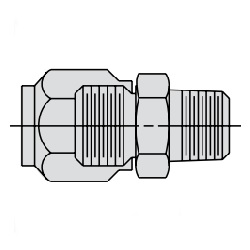 POWER TEAM No.9692 Straight Connector with 3/8&quot; Tube x 3/8&quot; NPTF Male