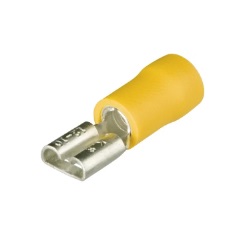 KNIPEX No.97 99 022 Blade Terminal Sockets insulated , 12 - 10AWG , 6.3 x 0.8mm. (Yellow)