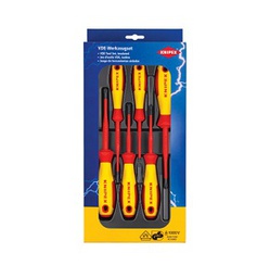 KNIPEX No.00 20 12 V04 PlusMinus Phillips, PlusMinus Pozidriv, Slotted Insulated Screwdriver Set, 6-Piece