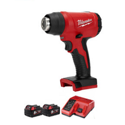 ปืนเป่าลมร้อนไร้สาย MILWAUKEE No.M18 BHG-502 M18 HEAT GUN (Charger , 2battery 5.0AH)