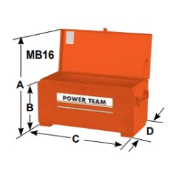 POWER TEAM No.MB8 Metal Box Construction, 42” (L) x 19” (W) x 19” (H)