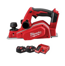 กบไสไม้ไร้สาย (ปรับตั้งล็อคได้) MILWAUKEE No.M18BP-502 Cordless Planer 18V 0-14,000/minute (Adjustable Lock Setting)   , 1.1 kg.