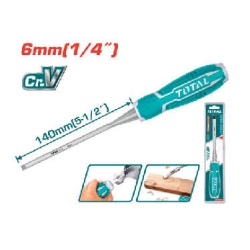 สิ่วลบเหลี่ยมด้ามหุ้มยาง TOTAL No.THT4166 Wood Chisel , 6mm./1/4&quot;