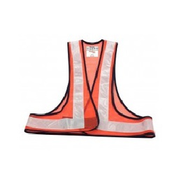 เสื้อกั๊กสะท้อนแสงทรงวีสีส้ม PROTAPE No.P161-1000 Safety Vest Orange V shape