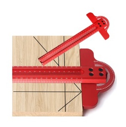 บรรทัดทีปรับมุมสำหรับเจาะ T-Ruler doweling jig for Woodworking  , 300mm.