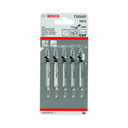 ใบเลื่อยจิ๊กซอว์ตัดไม้ BOSCH NO.T101AO (2608630031) Jigsaw blade : Wood , 1.4mm. (5pcs/ea)