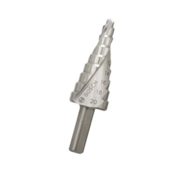 ดอกสว่านขั้นบันได BOSCH No.2608597519 Step Drill Bits : HSS  9 Step , 4 - 20mm. (Silver)