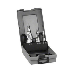 ชุดดอกสว่านขั้นบันได BOSCH No.2608587426 Step Drill Bits Set : HSS 9 Step , 4 - 30mm. (Silver)