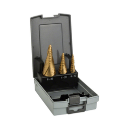 ชุดดอกสว่านขั้นบันได BOSCH No.2608587432 Step Drill Bits Set : HSS Titanium 9 Step , 4 - 30mm. (Gold)