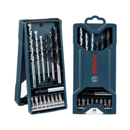 ชุดดอกสว่านและดอกไขควง BOSCH No.2607017408 Multi Purpose Drill Bit &amp; Screwdriver Bit Set : X-Line (15 Pcs)