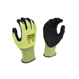 ถุงมือช่างกันบาดแบบเรืองแสง DEWALT No.DPG855M Hi-Vis HPPE Fiberglass Cut Gloves :M