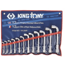 [102050076024] ชุดประแจบ๊อกซ์ตัวแอล 2 หัว KING TONY NO.1812MR Set Angled Socket Wrenches , 8-24mm. (12pcs/set)