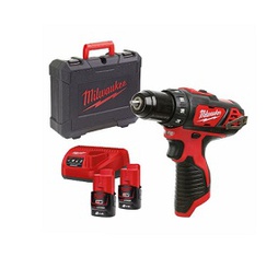 [201017862041] สว่านไร้สาย MILWAUKEE No.M12BDD-202C  M12 2-speed drill driver 10mm. 12V, 2pcs 2.0Ah