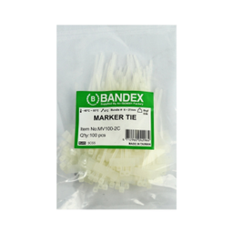 [E08092] เคเบิ้ลไทร์มาร์เกอร์ BANDEX สีขาว MARKER TIE  NO.MV100-2C ขนาด 100 x 2.5mm. (100เส้น/1ถุง)