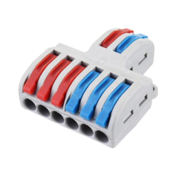 [013000000575] เทอร์มินอลเข้า 6 ออก 2 NO. SPL-62 Out Mini Quick Fast Wire Connect terminal