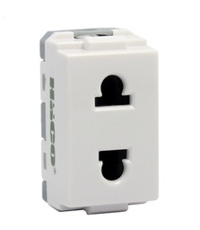 [E16140] เต้ารับพร้อมม่านนิรภัย HACO No.W8416U 2 Pin Euro-American Socket with Safety Shutter , 16A 250V.