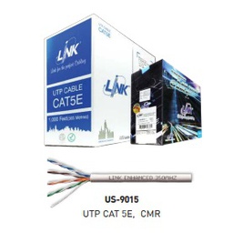 [E17013] สายแลน (สีขาว) LINK No.US-9015 CAT 5E UTP Enhanced Cable : Indoor/CMR , 305 MT/EA (White)