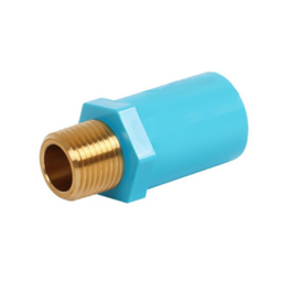 [W12111] ข้อต่อเกลียวนอกทองเหลือง PVC ท่อน้ำไทย VALVE SOCKET BRASS , 3/4&quot; (BLUE)